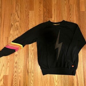 BOLT STITCH CHEVRON 5 SWEATSHIRT - CHARCOAL // NEON